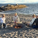Vennegjengen på stranden